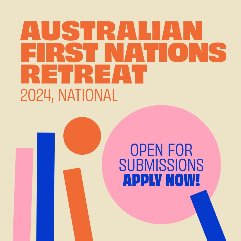 a square tile with the program title, announcing that submissions are open.